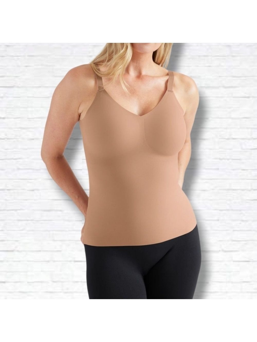 Knix LuxeLift V-Neck Peachy Pink Tank Size XL+